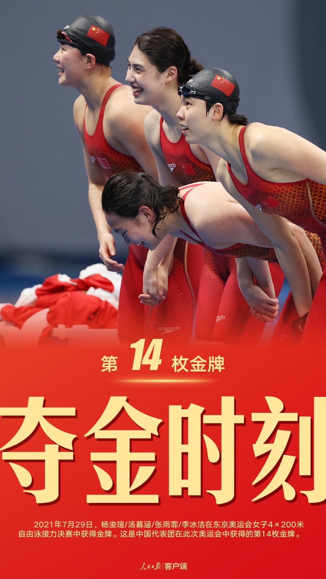 第14金！中国姑娘4×200自接力夺冠 刷新世界纪录